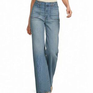 A Loves A Vintage Wash High Rise Wide Leg Denim Jeans